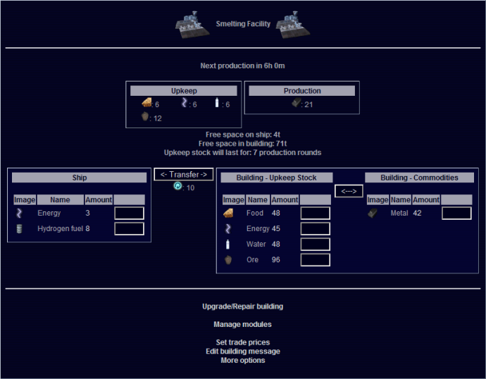 Building Main Maintenance Screen